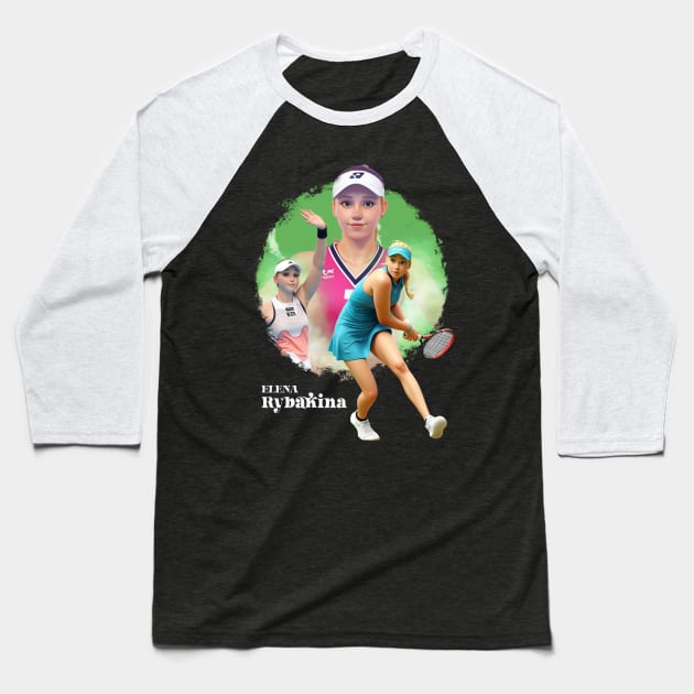 Elena Rybakina cartoon Baseball T-Shirt by BAJAJU